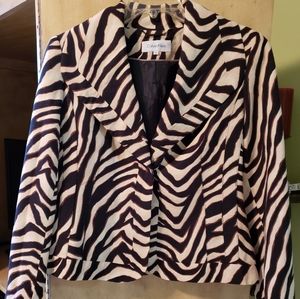 Calvin Klein animal/zebra print jacket/top/blazer